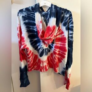 Old Navy Red White Blue July 4th Cropped Hoodie Sweatshirt Kids XL 14-16